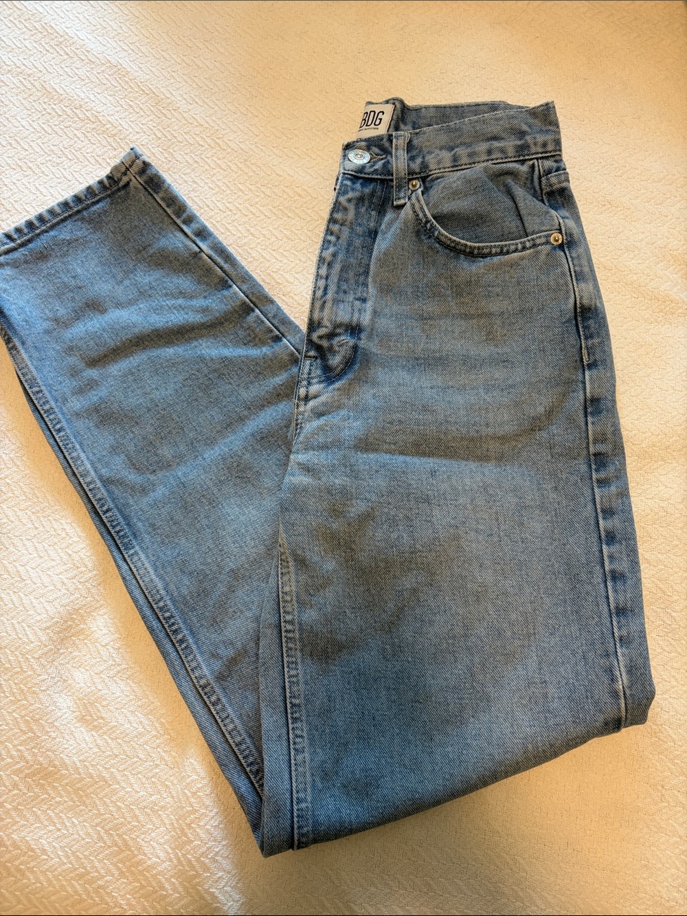 BDG High Rise Baggy Jeans in Light Blue